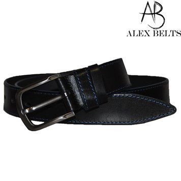 Ремінь чоловічий джинсовий (чорний), шкіра 40 мм - купити оптом в Одесі №RMJKG40-861 фото